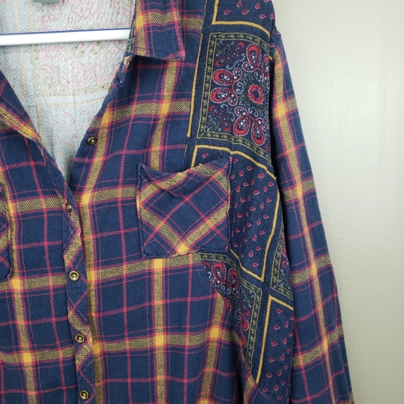 Natural Reflections Womens Flannel Button Up Shirt Size 1X Blue 100% Cotton 2018 - Picture 2 of 8